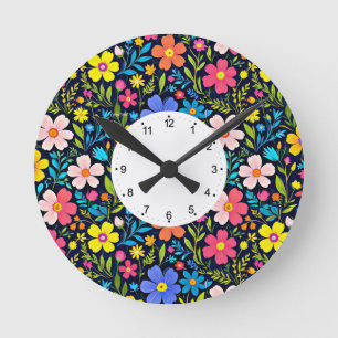 Blume für die Blumenbemalung - 38875 Runde Wanduhr