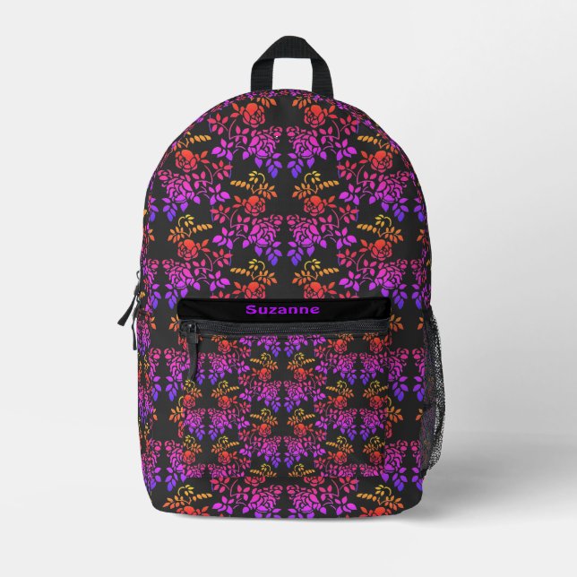 Blume für die gefestigte Rose Personalisiert Bedruckter Rucksack (Vorderseite)