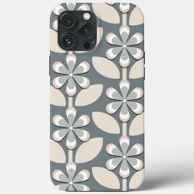 Blume für die Seitengrüne Retro Case-Mate iPhone Hülle (Rückseite)