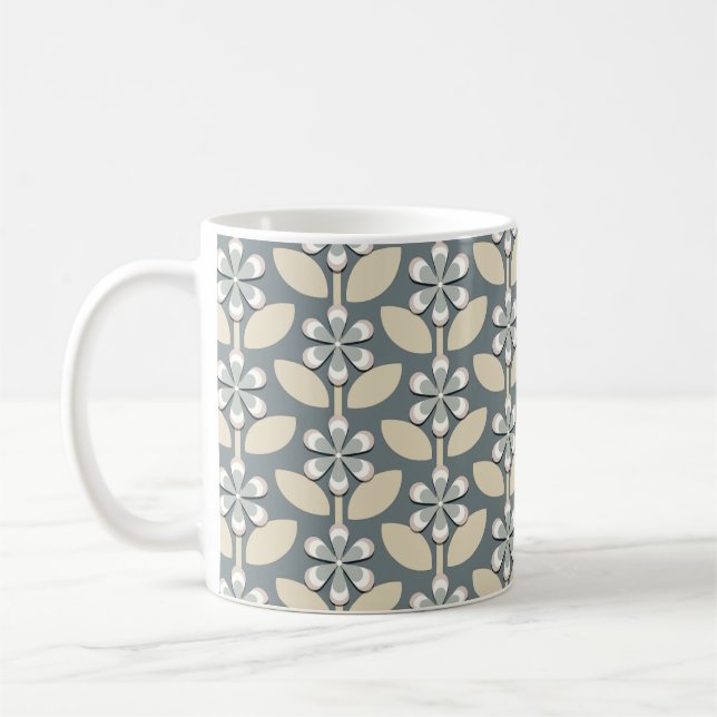 Blume für die Seitengrüne Retro Kaffeetasse (Links)