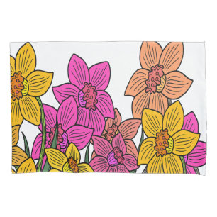 Blume für farbenfrohe Kleidung Kissenbezug