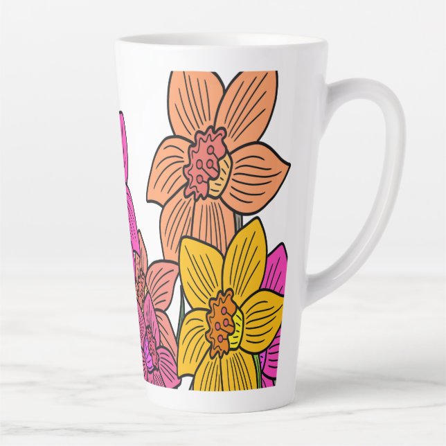 Blume für farbenfrohe Kleidung Milchtasse (Rechts)