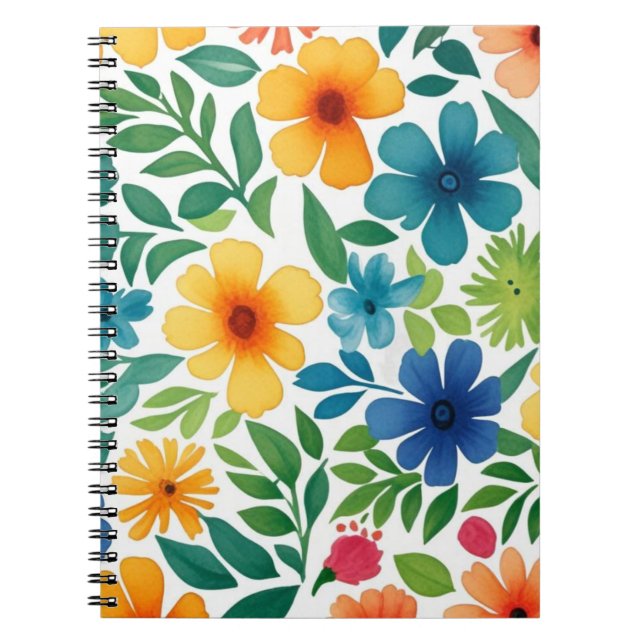 Blume für farbenfrohe Wasserfarben Notizblock (Vorderseite)