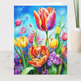 Blume für farbige Tulips Karte