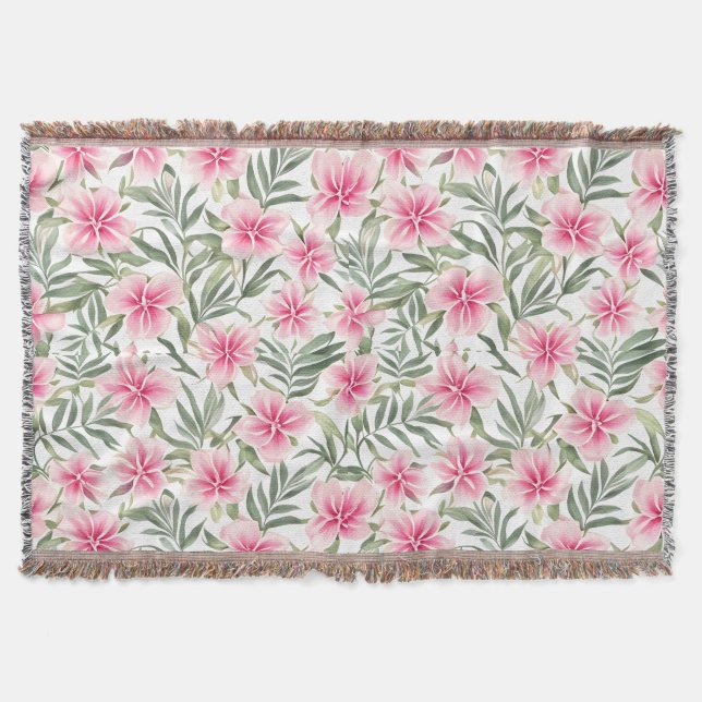 Blume für florales Muster Oleander Decke (Vorderseite)