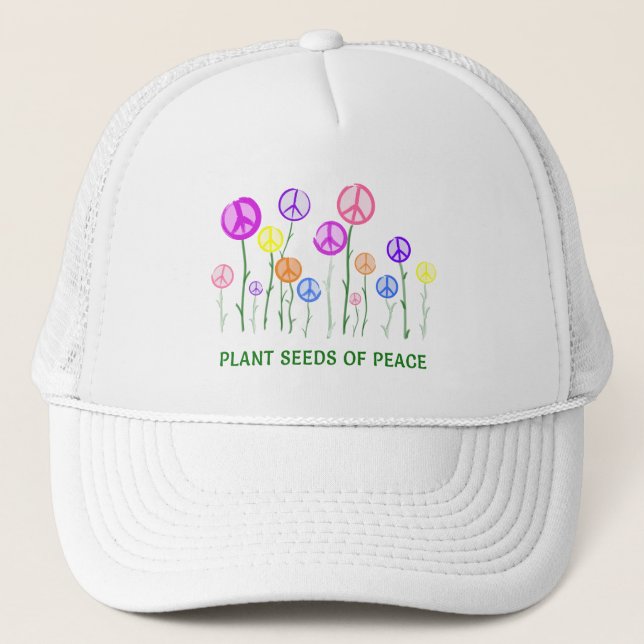 Blume für Friedenszeichen Truckerkappe (Vorderseite)