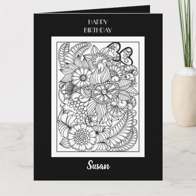 Blume für gefaltete Farbgrüße Karte (Vorderseite)