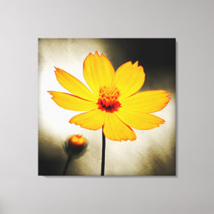 Blume für Gelbkosmos - Leinwand mit Kunsthandwerk