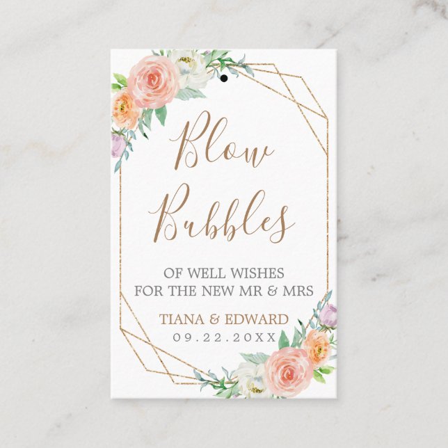 Blume für geometrische Aquarellfarben Visitenkarte (Vorderseite)