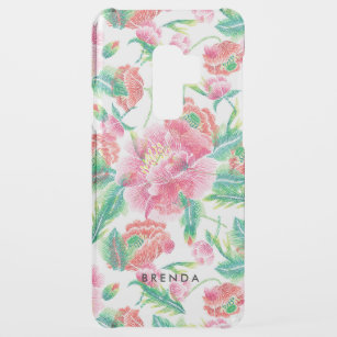 Blume für Girl-Rosa Monogramm 4 Uncommon Samsung Galaxy S9 Plus Hülle