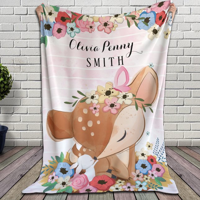 Blume für Hirsche Wasserfarben Rosa Streifen + Nam Sherpadecke (Von Creator hochgeladen)