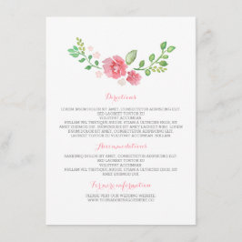 Blume für Hochzeiten - Informationen Begleitkarte