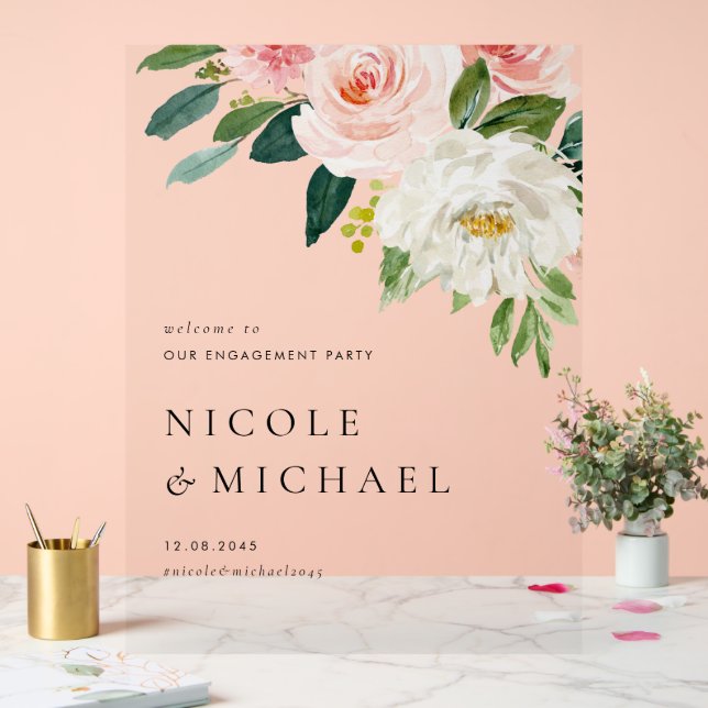 Blume für Hübsche Gartenmöbel Acrylschild (Hochzeit)