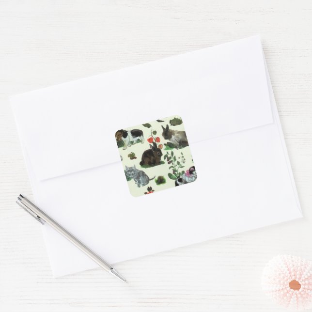 Blume für Hunde Quadratischer Aufkleber (Umschlag)