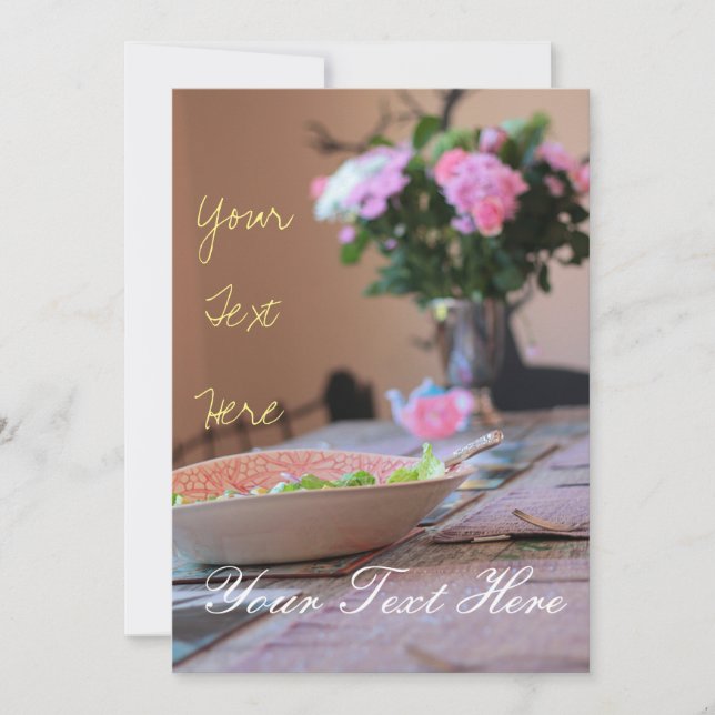 Blume für Ihre Texttafel Bouquet Abendessen Einlad Einladung (Vorderseite)