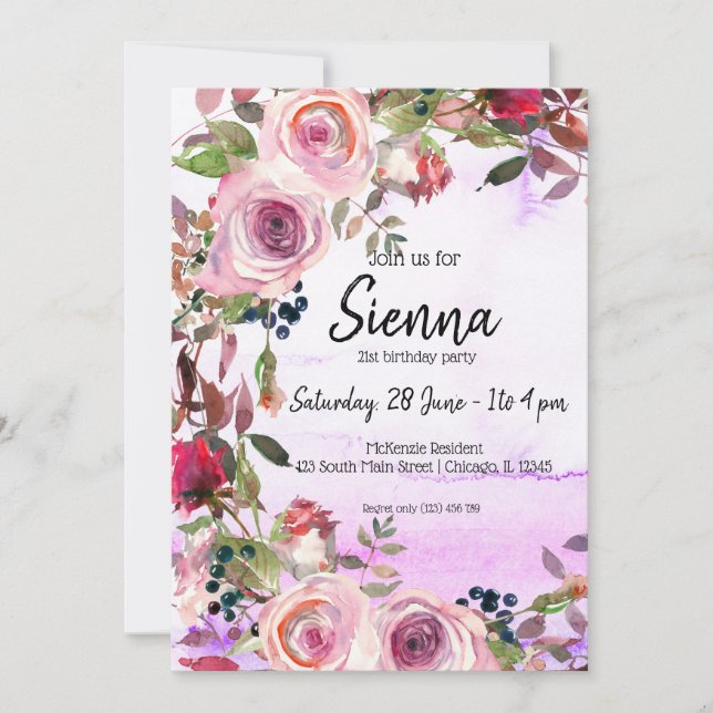 Blume für jeden Anlass Einladung (Vorderseite)