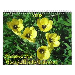 Blume für , jeden Monat, 2008 Kalender
