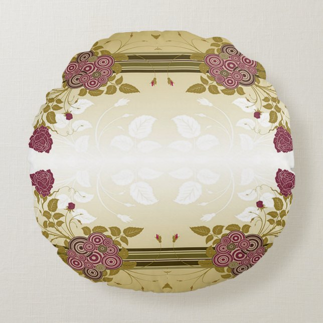 Blume für klassische Stile Rundes Kissen (Vorderseite)