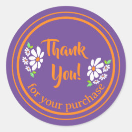 Blume für kleine Unternehmen Vielen Dank Runder Aufkleber
