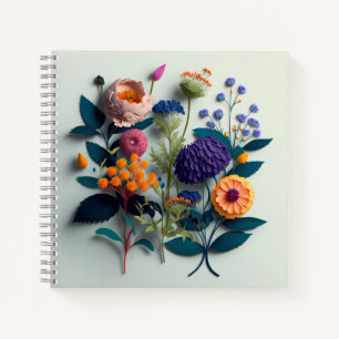 Blume für knallfarbiges Papier Notizbuch