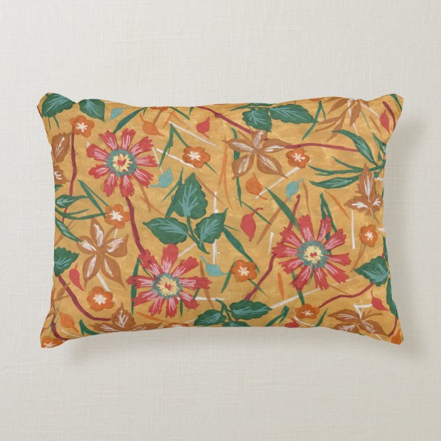 Blume für künstlerische Aquarellbilder: Farbenfroh Dekokissen (Vorderseite)