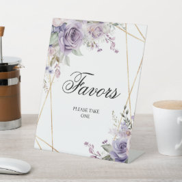 Blume für lila Rose und Blush Duschfavoriten Zeich Sockelschild