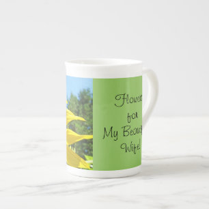 Blume für meine schöne Ehefrau! Tasse Sonnenblumen