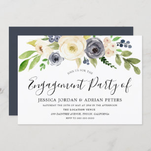 Blume für Navy-Champagne Einladung