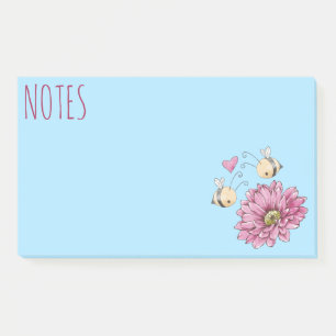 Blume für niedliche Bienen Post-it Klebezettel