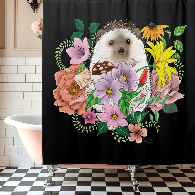 Blume für niedliche Igel Duschvorhang (Von Creator hochgeladen)
