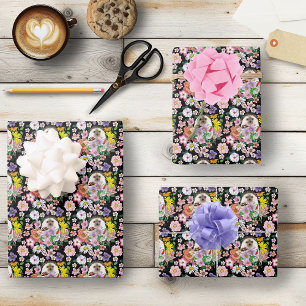 Blume für niedliche Igel Geschenkpapier Set