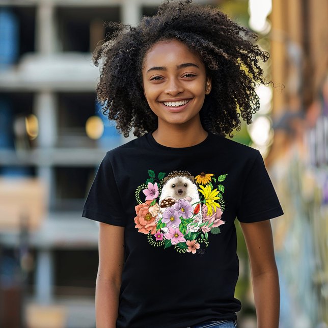 Blume für niedliche Igel T-Shirt (Von Creator hochgeladen)