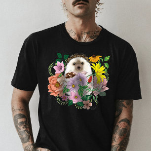 Blume für niedliche Igel T-Shirt