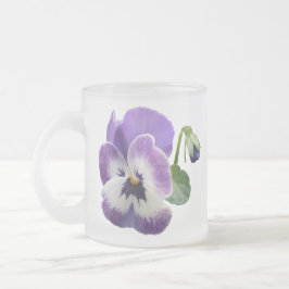 Blume für Oma Mattiert Glass Stiefmütterchen Kaffe Mattglastasse