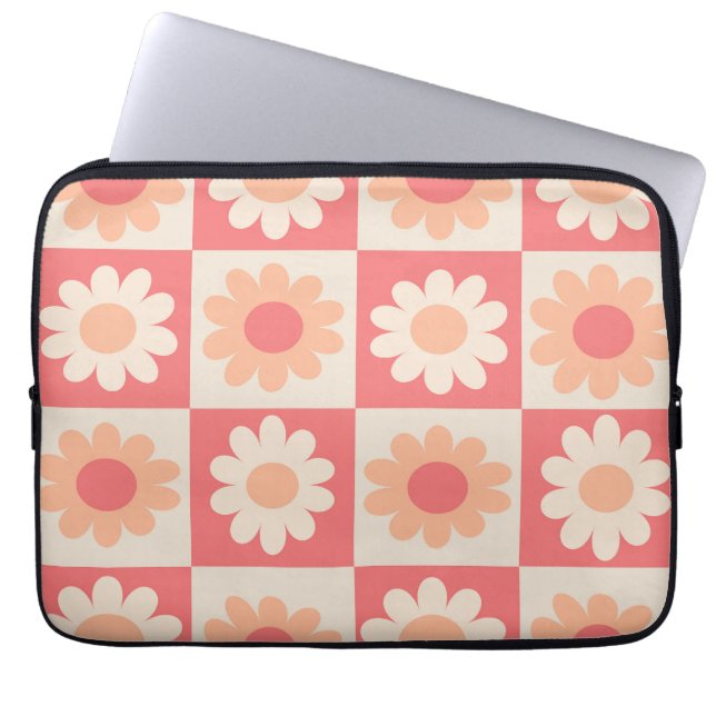 Blume für Peach Fuzz und Orange Retro Laptopschutzhülle (Vorderseite)