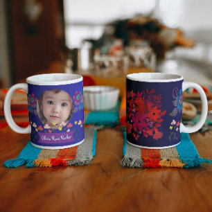 Blume für personalisiertes Foto und Name Jumbo-Tasse
