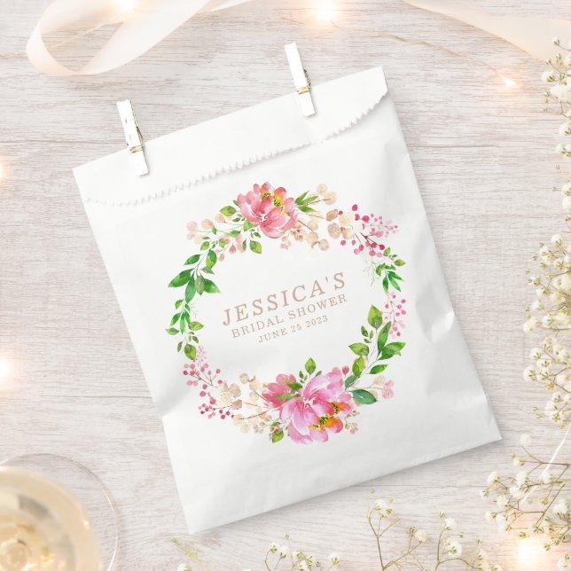 Blume für Rosa Aquarellfarben Brautparty Geschenktütchen (Ausgeschnitten)