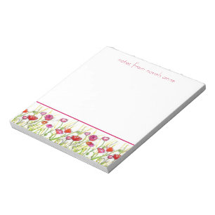 Blume für Rote Mohnblumen Notizblock