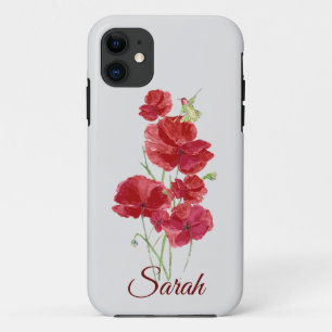 Blume für roten Mohn, Rufous-Hummingbird Case-Mate iPhone Hülle