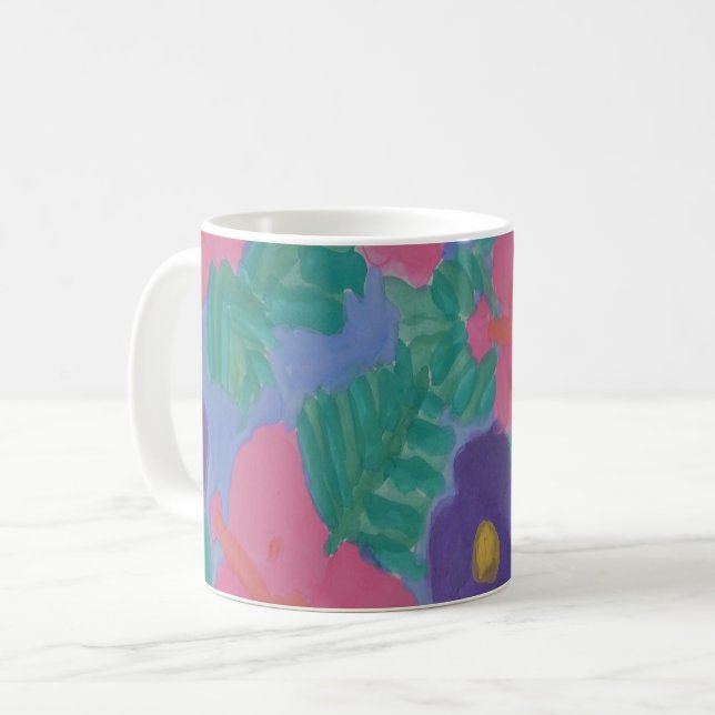 Blume für tropischen Hibiskus Kaffeetasse (Vorderseite Links)
