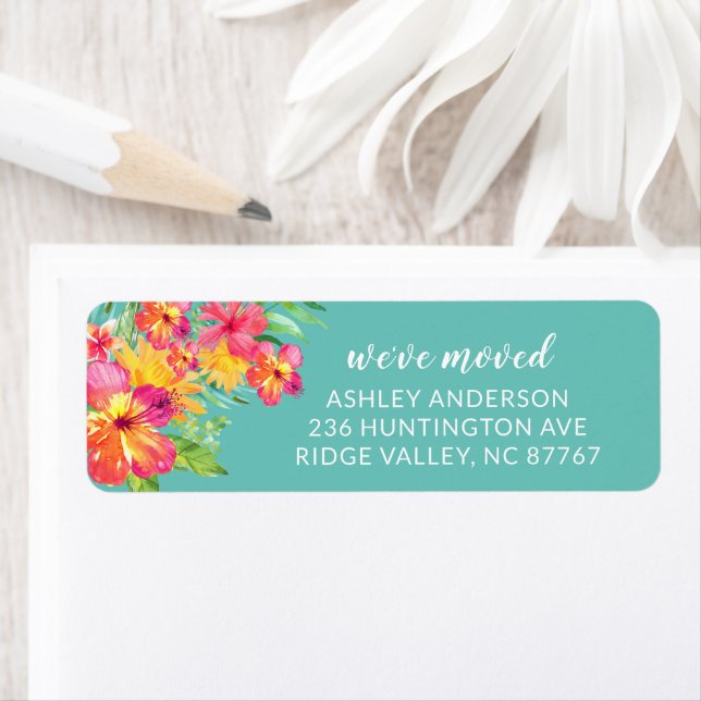 Blume für tropischen Hibiskus - Neues Adressenlabe (Insitu)