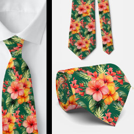Blume für tropischen Hibiskus Sommernacht Krawatte