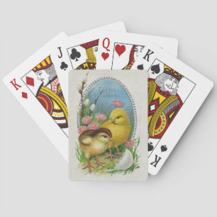 Blume für Vintage Osterfrühlingsjungen Spielkarten