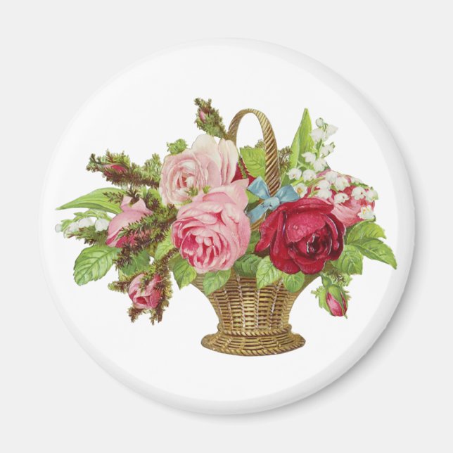 Blume für Vintage Rose Magnet (Vorne)