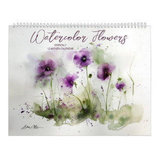 Blume für Wasserfarben 2 Kalender