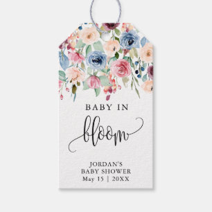 Blume für Wasserfarben Baby in Blütendusche Gefall Geschenkanhänger