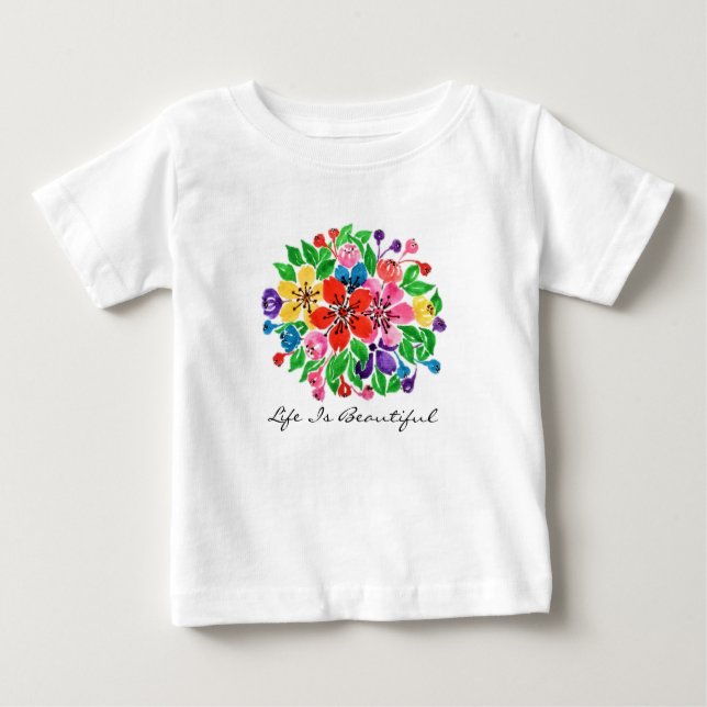 Blume für Wasserfarben Baby T-shirt (Vorderseite)