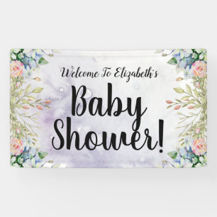 Blume für Wasserfarben Babydusche Banner