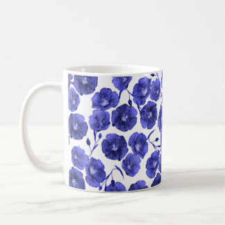 Blume für Wasserfarben: Botanisches Hintergrundpap Kaffeetasse