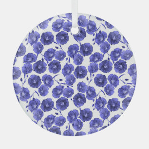 Blume für Wasserfarben: Botanisches Hintergrundpap Ornament Aus Glas